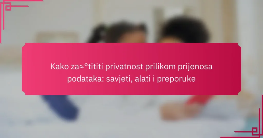 Kako zaštititi privatnost prilikom prijenosa podataka: savjeti, alati i preporuke