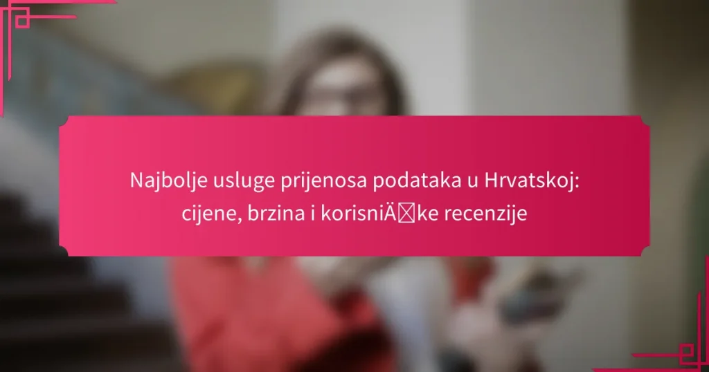 Najbolje usluge prijenosa podataka u Hrvatskoj: cijene, brzina i korisničke recenzije