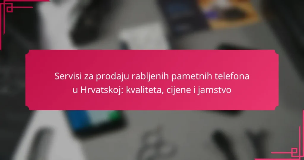 Servisi za prodaju rabljenih pametnih telefona u Hrvatskoj: kvaliteta, cijene i jamstvo