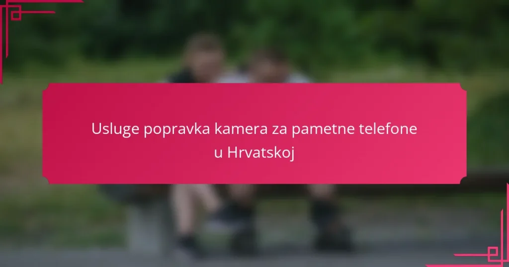 Usluge popravka kamera za pametne telefone u Hrvatskoj