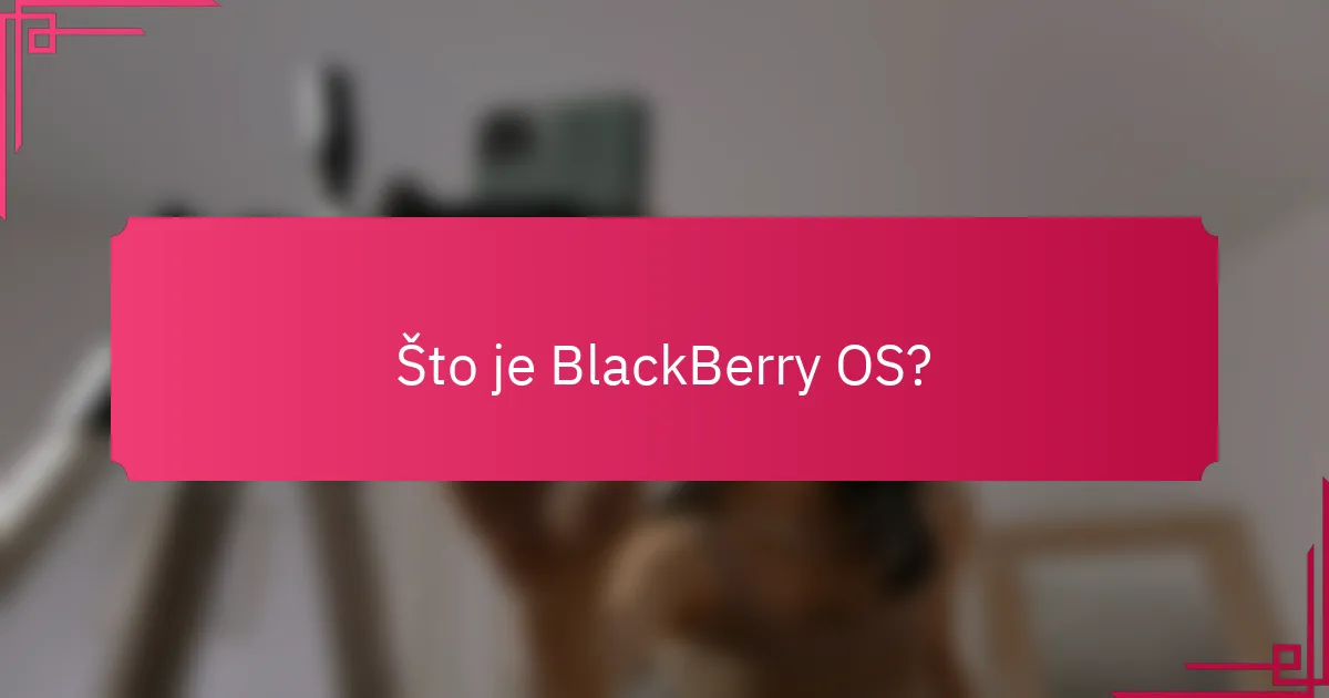 Što je BlackBerry OS?